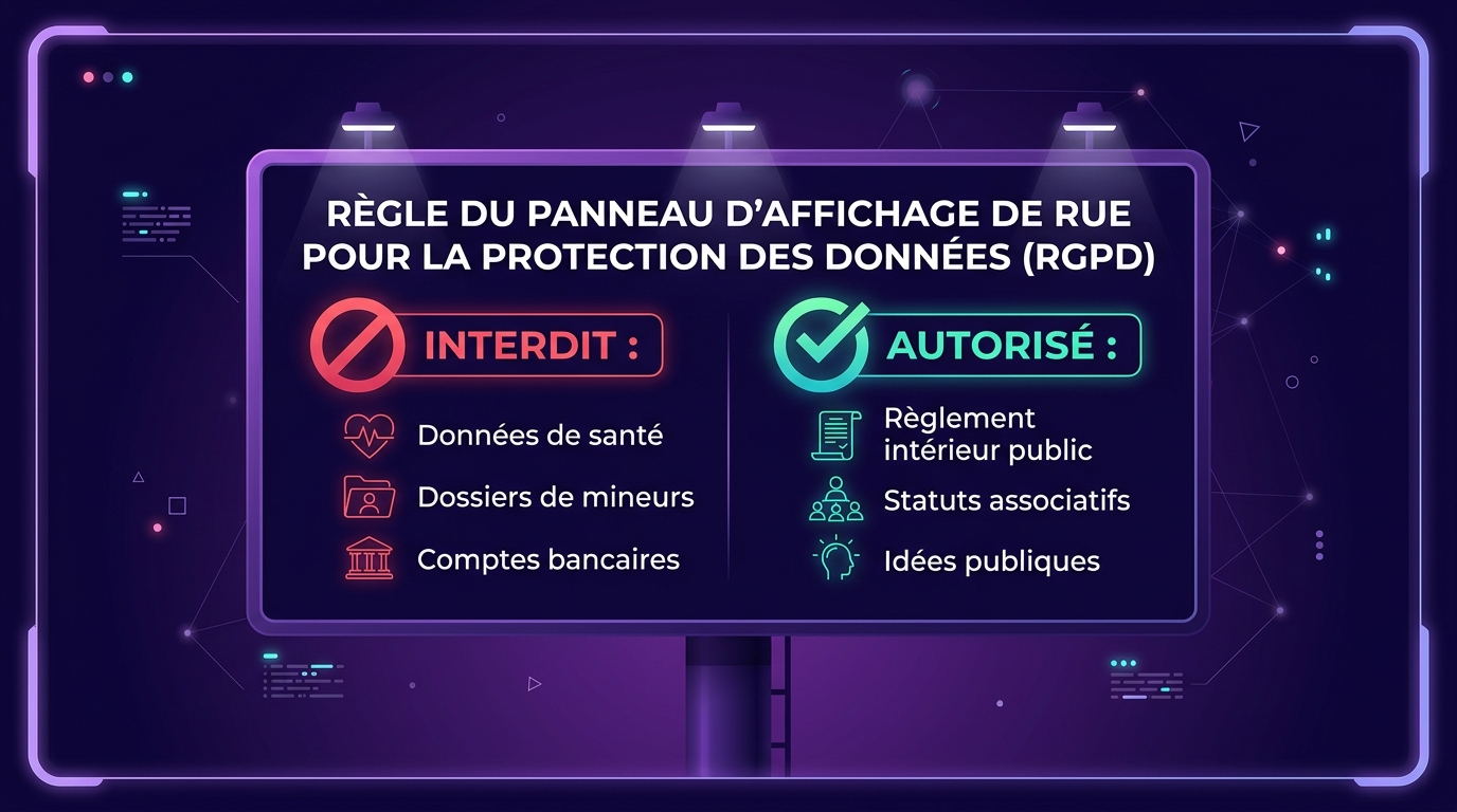 Règle du panneau d'affichage de rue RGPD